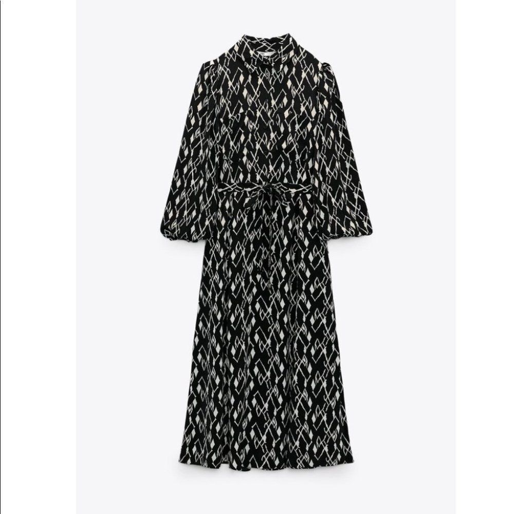 ZARA PRINTED SHIRT DRESS